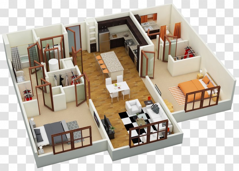 Floor Plan House Studio Apartment The Courtney At Universal Boulevard - Home Transparent PNG