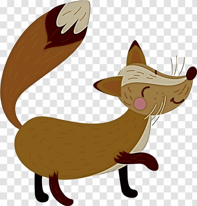 Cartoon Animation Red Fox Fox Cat Transparent PNG