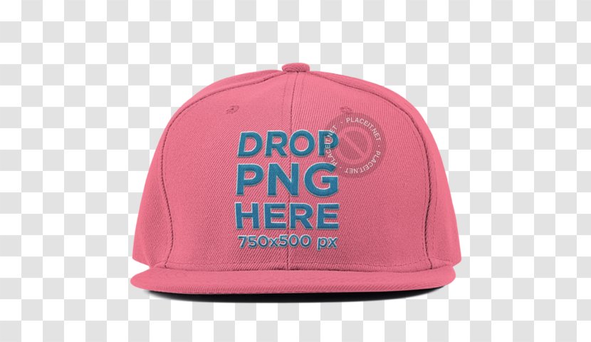 Baseball Cap Pink M Brand - Hat - Packaging Mockup Transparent PNG