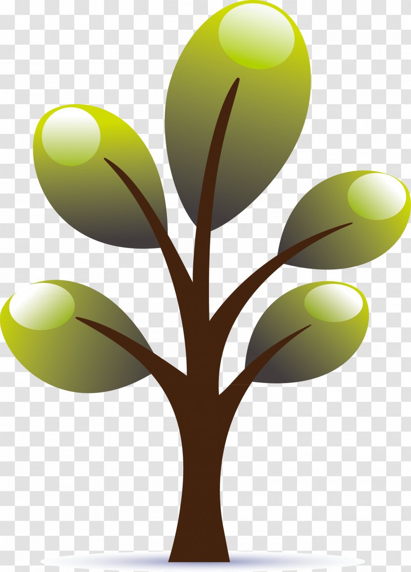Tree Sticker Industry Wall Decal - Green - Bamboo Hand Painted Elements Transparent PNG
