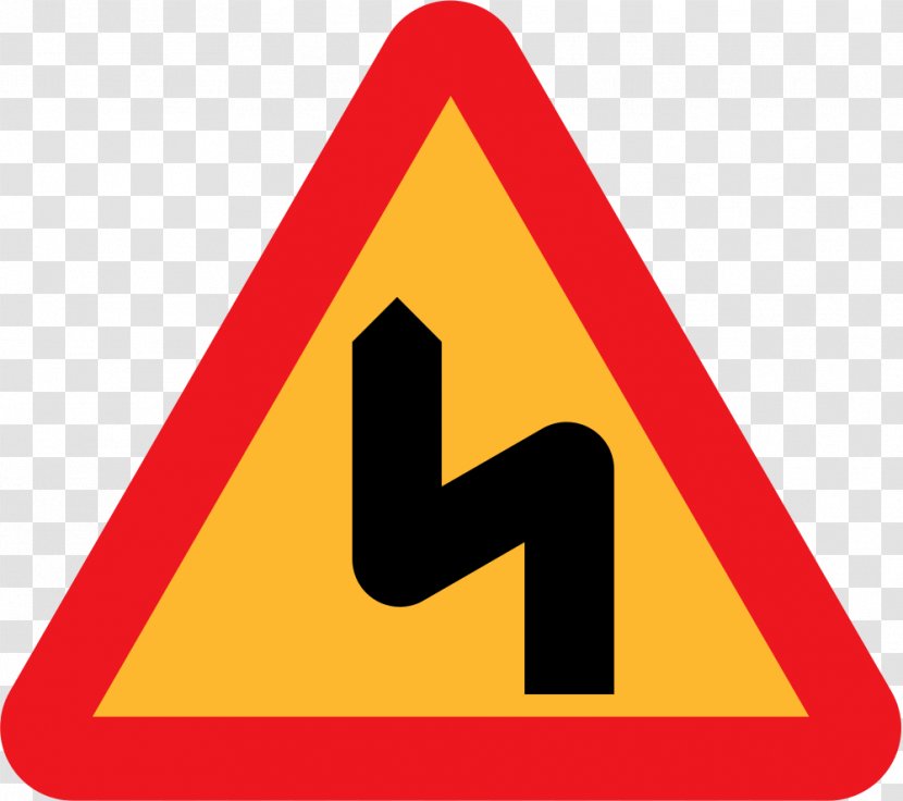 Traffic Sign Road Zigzag Warning Clip Art - Trademark - Signs Transparent PNG