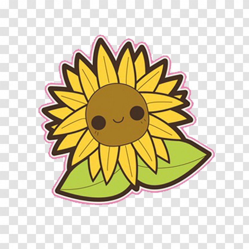 Kavaii Paper Flower Wallpaper - Silhouette - Cartoon Sunflower Transparent PNG