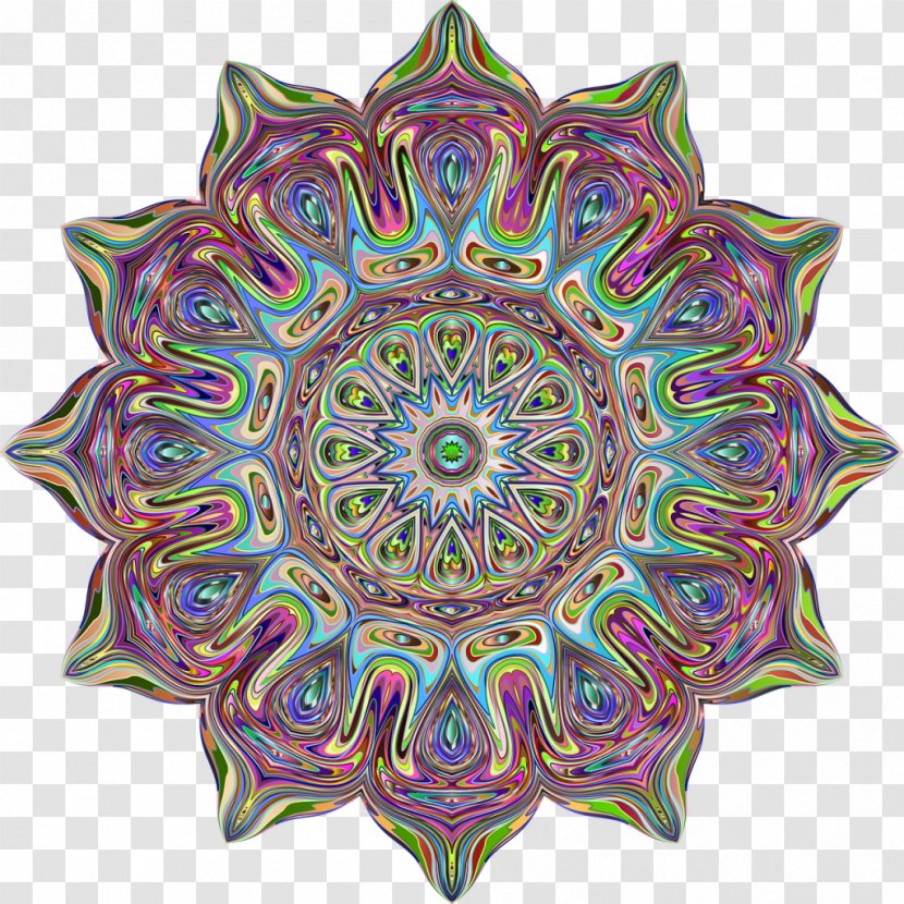 Mandala Flower Printing Meditation - Chakra - Red Wine Transparent PNG