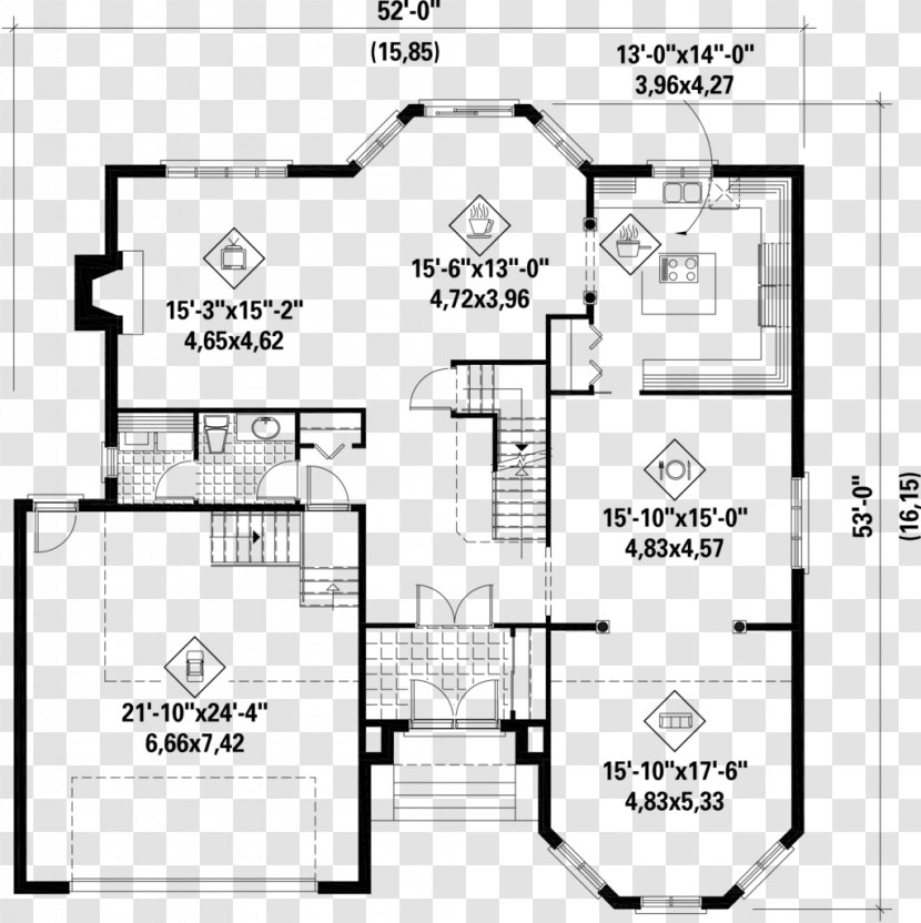 Floor Plan House - European Style Square Transparent PNG