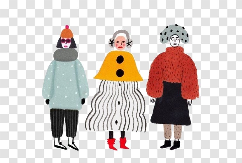 Drawing Illustrator Art Illustration - Painting - Cartoon Winter Woman Transparent PNG