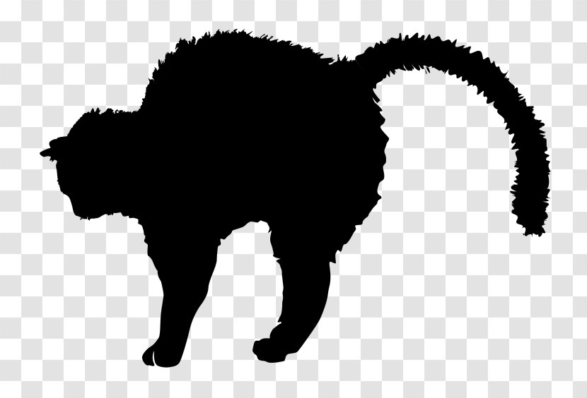 Black Cat And White Silhouette Clip Art Transparent PNG
