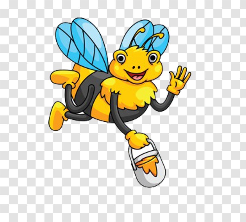 Honey Bee Clip Art - Drawing - Holding A Transparent PNG