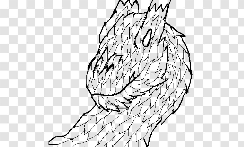 /m/02csf Line Art Drawing White - Leaf - Dragon Transparent PNG