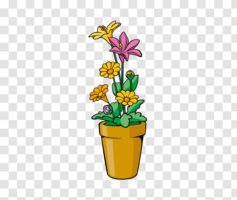 Parrot Flowerpot - Vector Small Chrysanthemum Transparent PNG