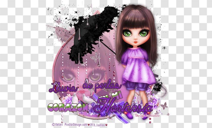 Black Hair Cartoon Character Doll Transparent PNG