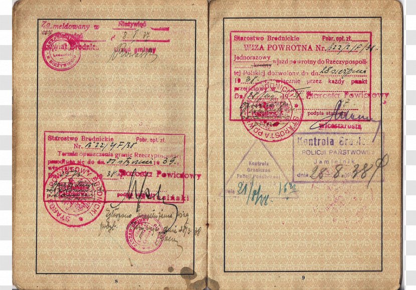 German Passport Consul Diplomat Invasion Of Poland - Identity Document Transparent PNG