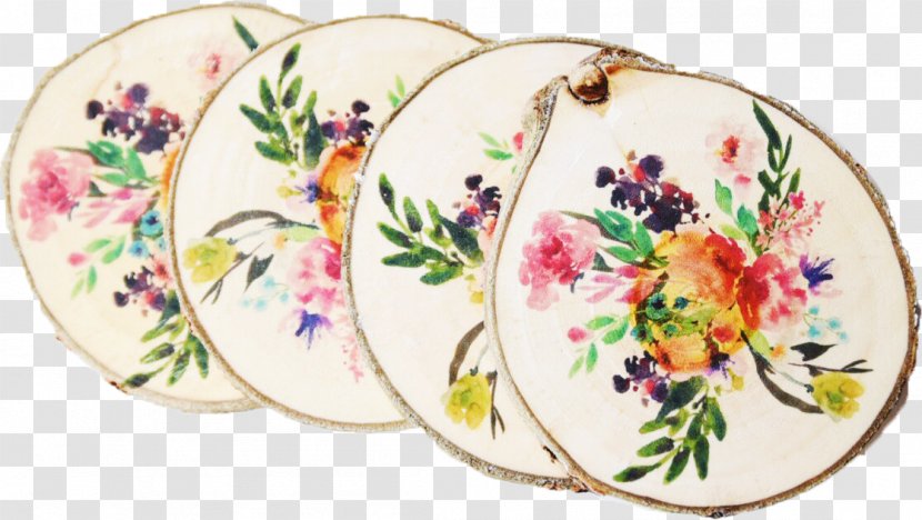 Plate Porcelain Saucer Cut Flowers Tableware - Dinnerware Set - Watercolor Flower Transparent PNG