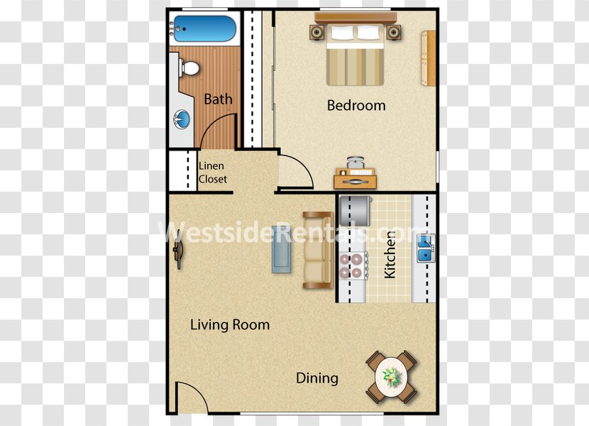 Playa Mediterranean Apartment Homes Floor Plan Bedroom Studio - Media - Oceanside Beach Transparent PNG