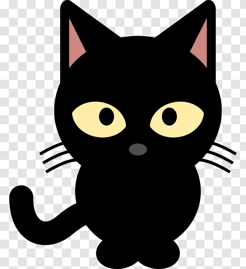 Black Cat Kitten Clip Art Vector Graphics - Vertebrate Transparent PNG