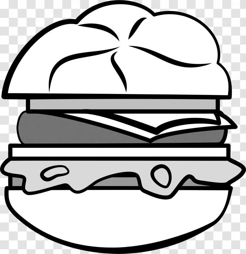 Hamburger Cheeseburger Slider Drawing Food - Monochrome Photography Transparent PNG