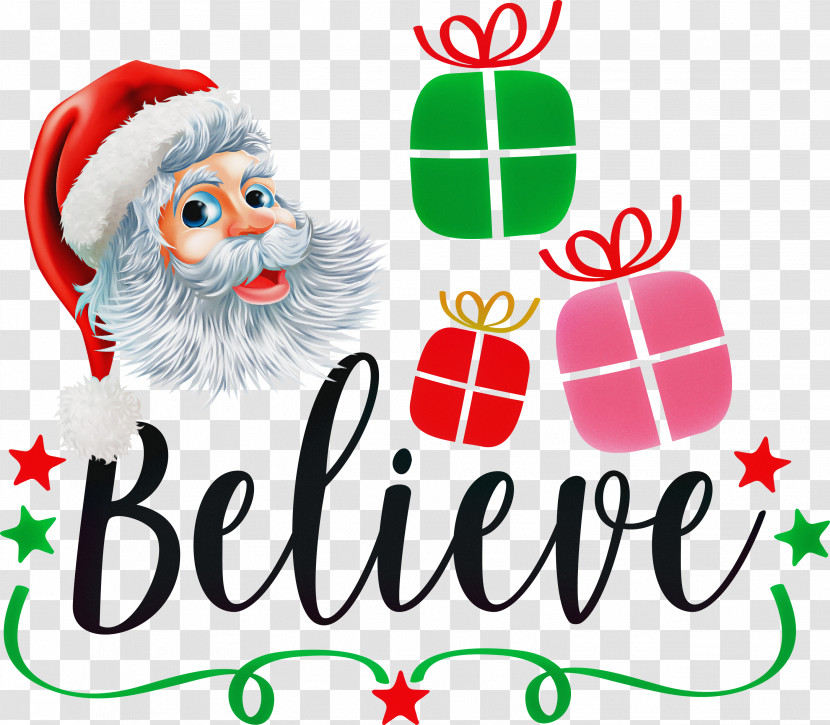 Believe Santa Christmas Transparent PNG