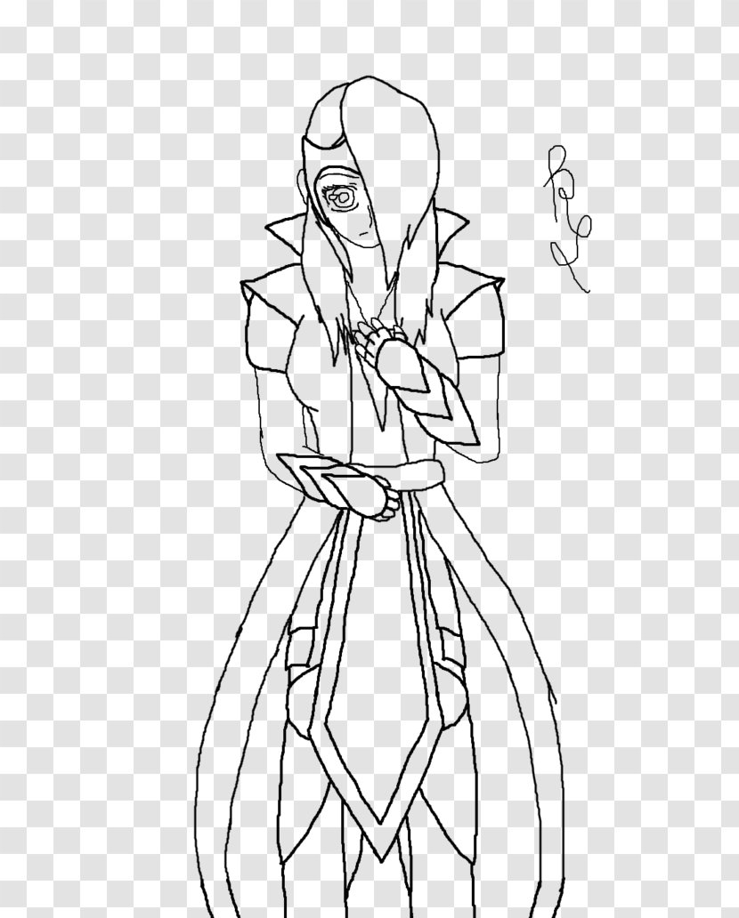 Line Art Dress White Finger - Black And Transparent PNG