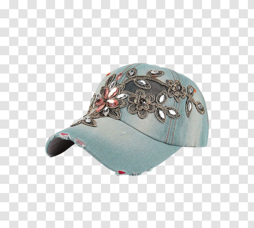 Baseball Cap Turquoise Hat Embroidery Transparent PNG