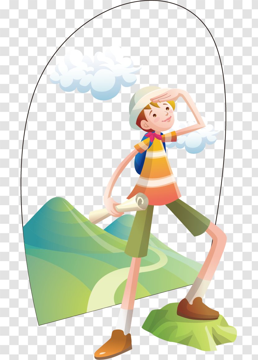 Mountaineering Cartoon Illustration - Frame - Young Climber Transparent PNG