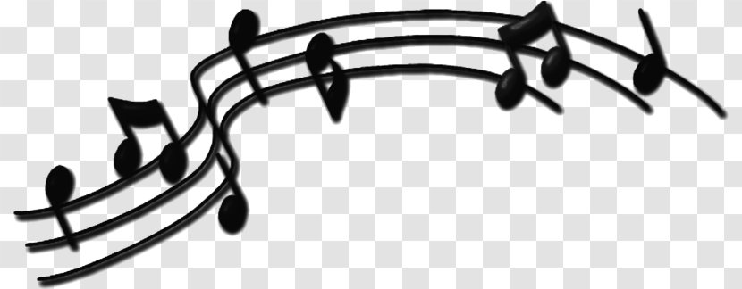 Musical Note Black And White Clip Art - Silhouette Transparent PNG