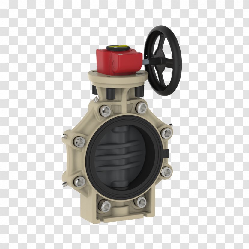 Butterfly Valve Flange Polyvinyl Chloride Nominal Pipe Size - Gasket - Handwheel Transparent PNG