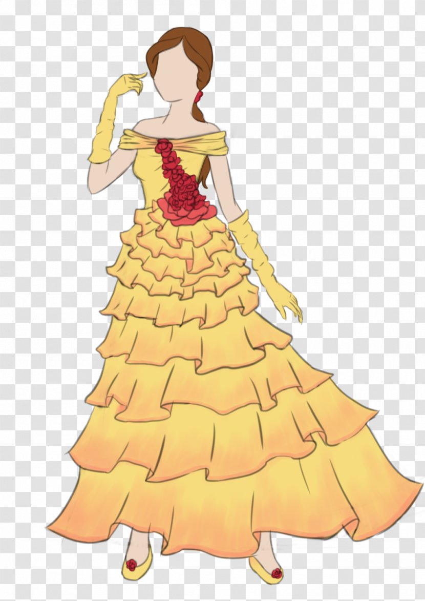 Gown Cartoon Character Costume - Yellow - Dress Design Transparent PNG
