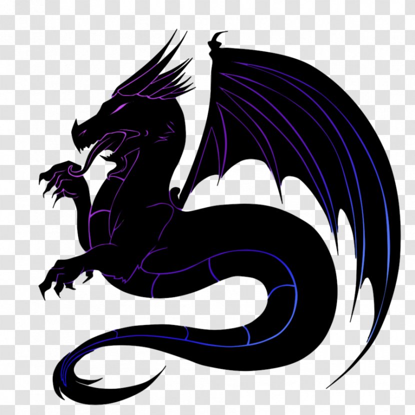 Dragon Legendary Creature Silhouette Black And White Character Transparent PNG