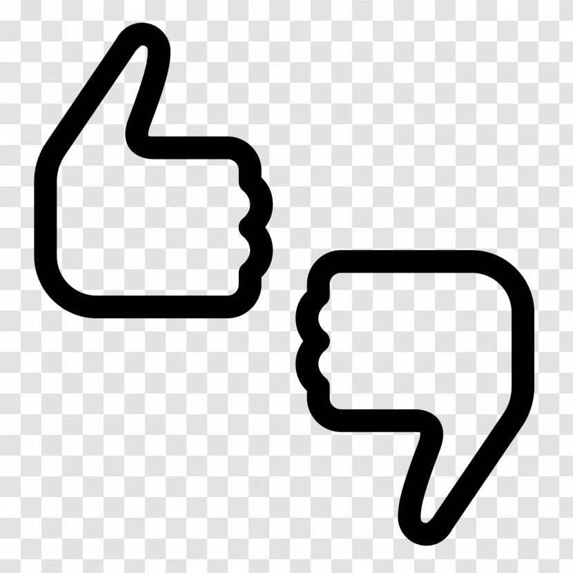 Thumb Signal Like Button Gesture - Black And White - Free Transparent PNG