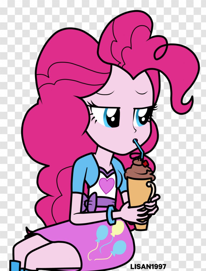 Pinkie Pie Milkshake Sunset Shimmer Fluttershy Ice Cream - Silhouette Transparent PNG