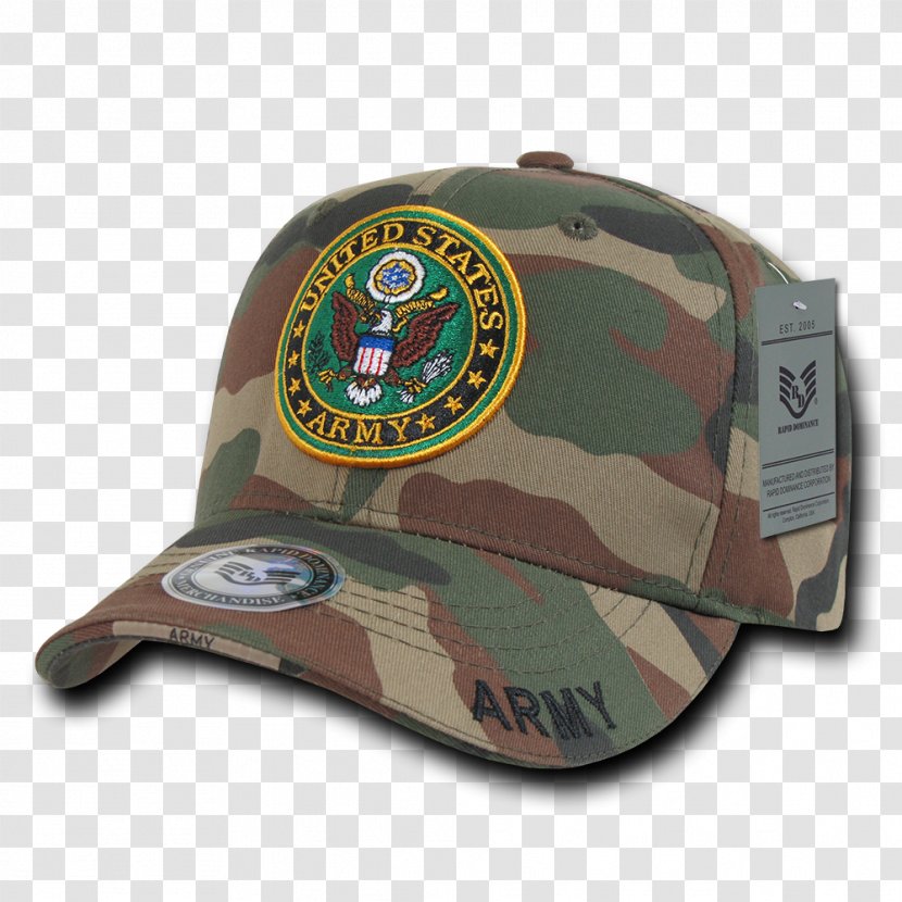 Baseball Cap Military United States Army - Us Woodland Transparent PNG