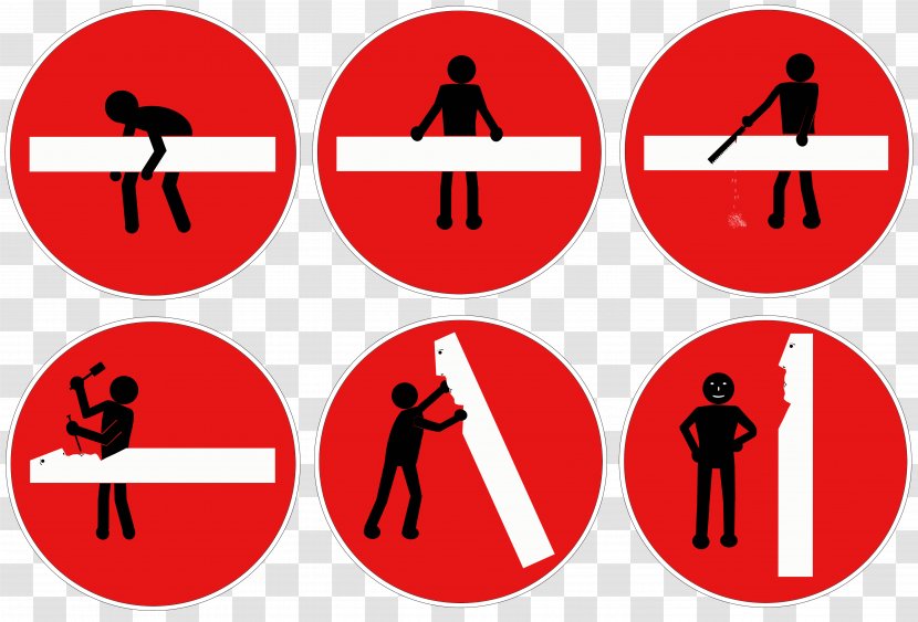 Traffic Sign Road Stick Figure - Red Transparent PNG