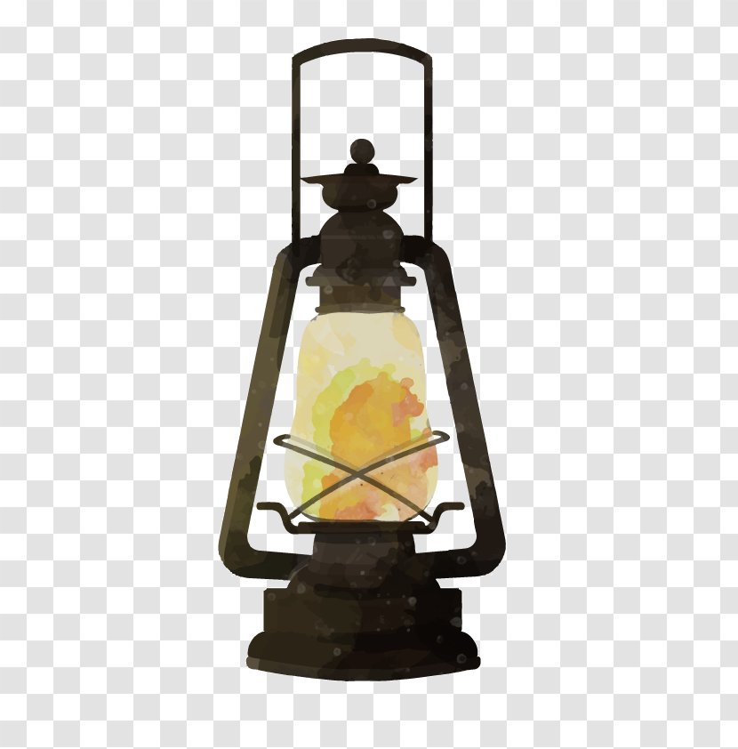 Lantern Oil Lamp Kerosene - Lighting - Vector Old Transparent PNG