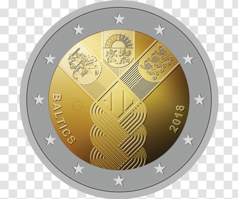 Baltic States 2 Euro Commemorative Coins Coin - Currency Transparent PNG