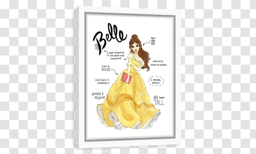 Belle Beast Disney Princess The Walt Company YouTube - Picture Frame - Sketch Transparent PNG