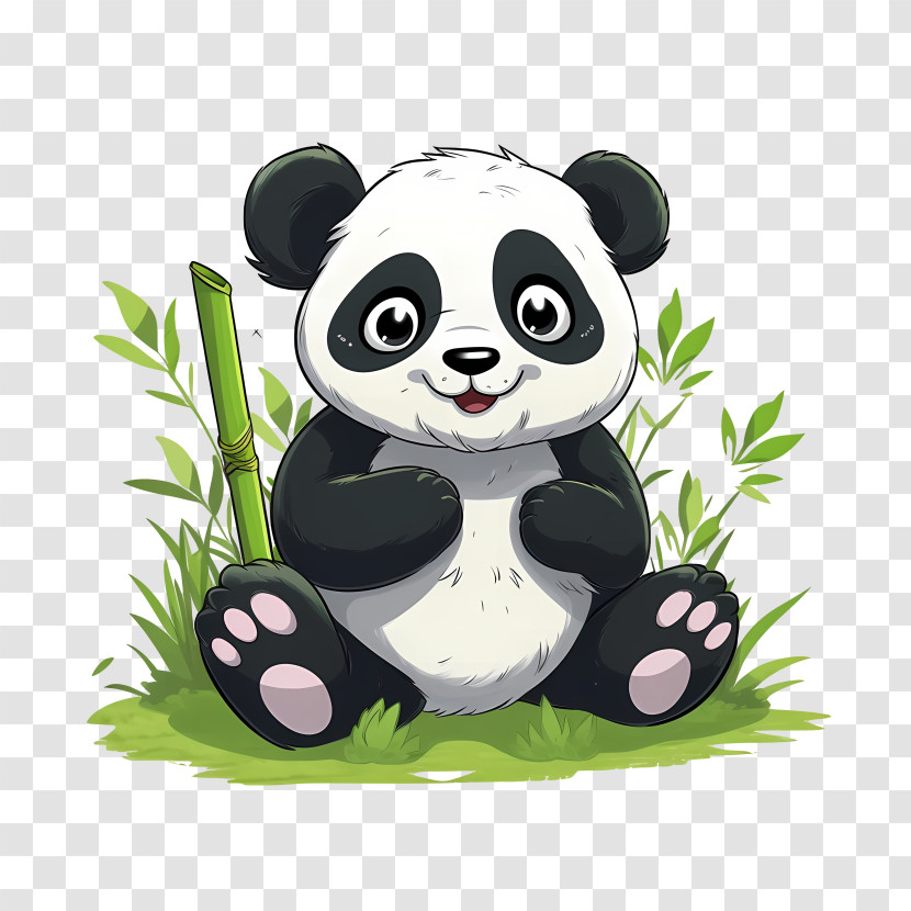 Cute Panda - Cute Panda With Bamboo Transparent PNG