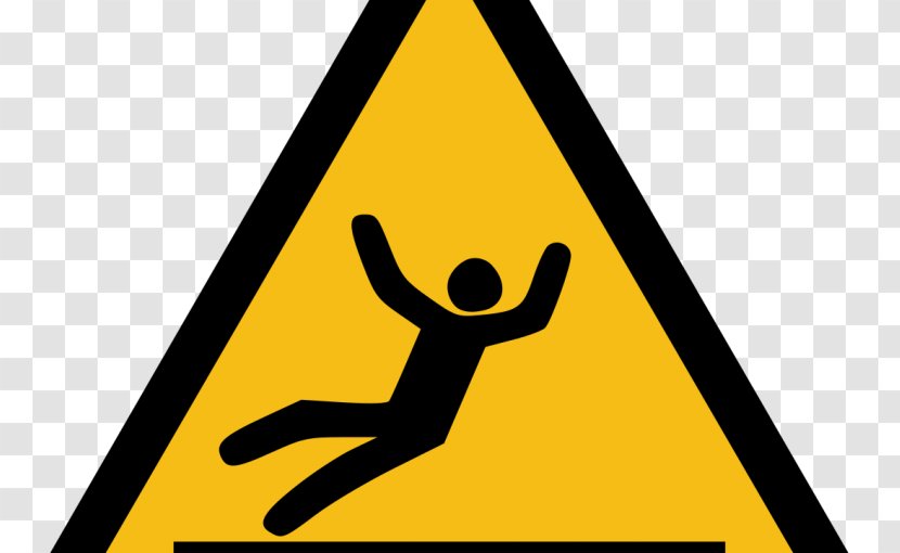 Warning Sign ISO 7010 Safety Image - Yellow - Fall Risk Transparent PNG