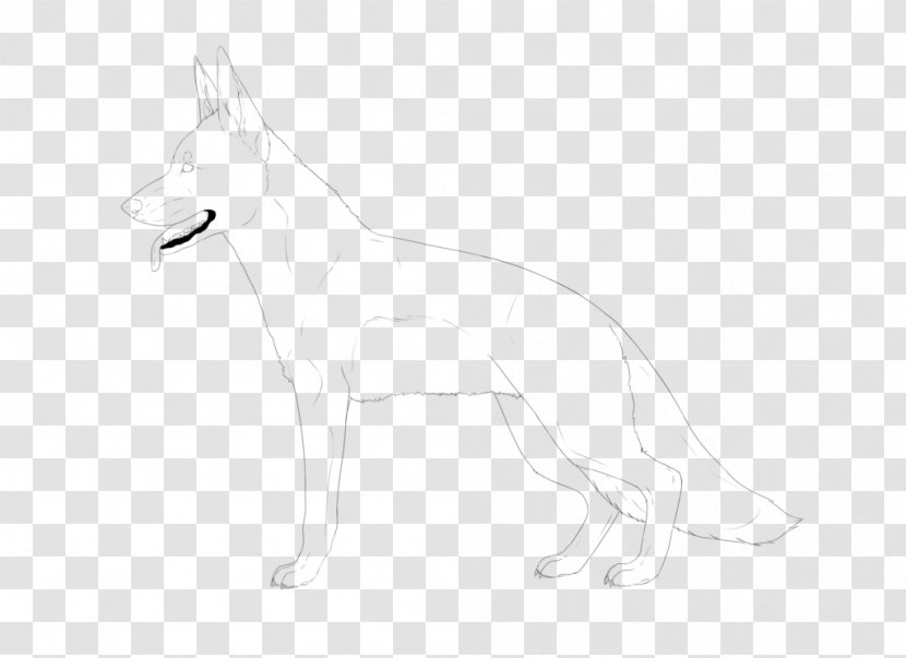 Dog Breed Line Art White Sketch - Monochrome Transparent PNG