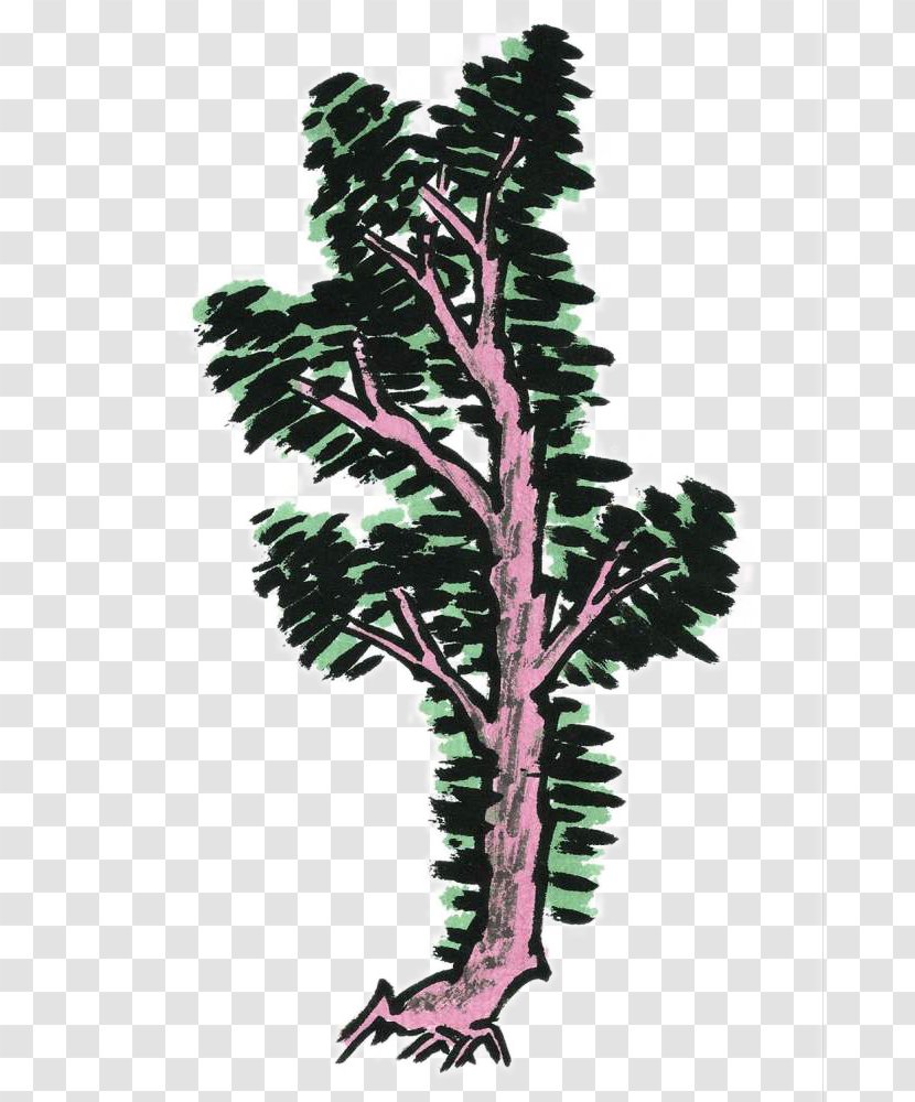 Tree Chinese Painting Branch - Leaf - Freehand Transparent PNG