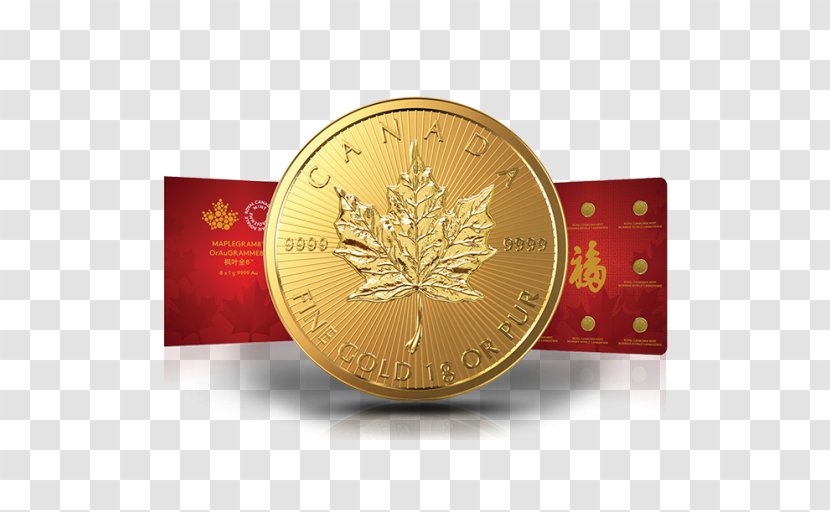 Canadian Gold Maple Leaf Coin Royal Mint Transparent PNG