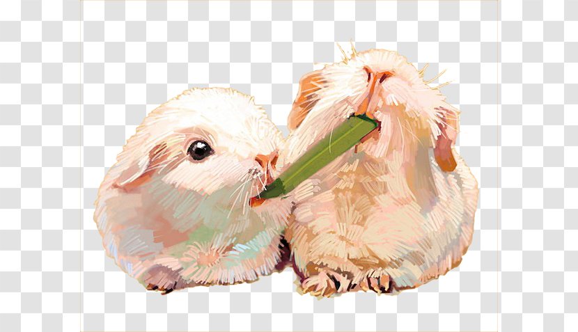 Rabbit Watercolor Painting Cartoon - Pet Rat Transparent PNG