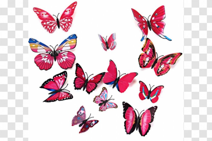Sticker Butterfly Wall Decal Room - Pink Transparent PNG
