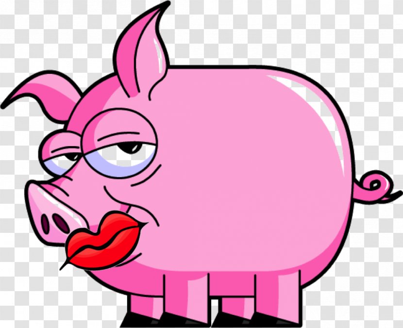 Pig Roast Porky Cartoon Clip Art - Watercolor - Lipstick Transparent PNG
