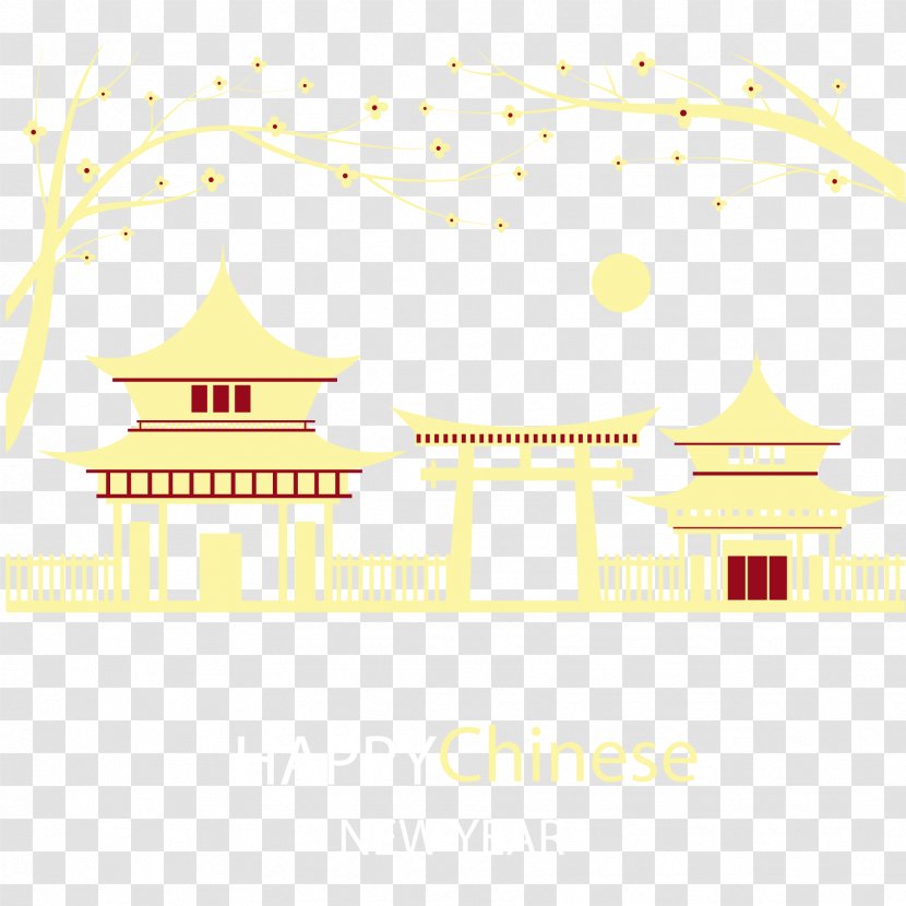 Plum Blossom Euclidean Vector Landscape Illustration - Prunus - Chinese New Year And Background Transparent PNG