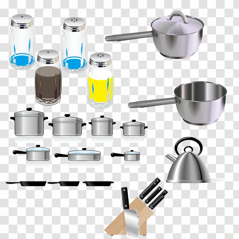 Kitchen Frying Pan Household Goods - Stock Pot - All Kinds Of Supplies Vector Material Transparent PNG