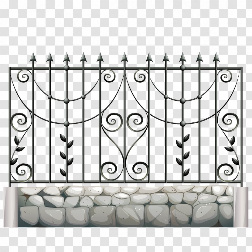 Fence Gate Metal Wrought Iron Illustration - Vector Decorative Transparent PNG