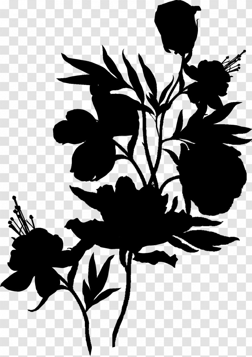 Floral Design Clip Art Pattern Monochrome - Leaf Transparent PNG