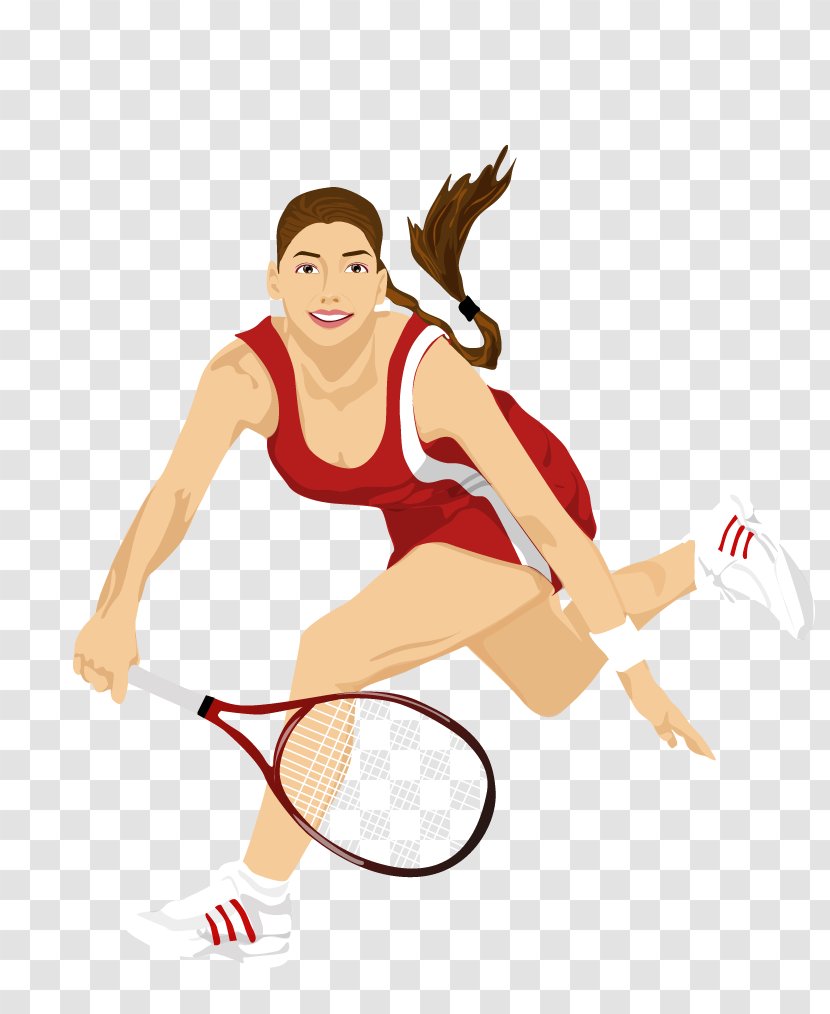Womens Tennis Player Sport - Cartoon Transparent PNG