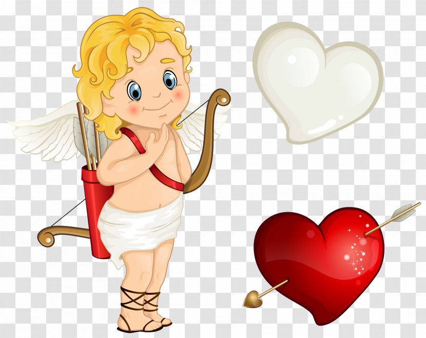 Cupid Heart Clip Art - Cartoon - Beautiful With Hearts Clipart Transparent PNG