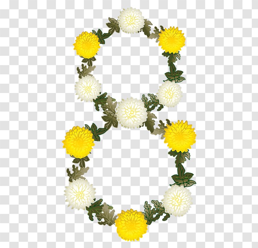 March 8 Clip Art - Jpeg Network Graphics - Yellow Flowers Border Typography Transparent PNG