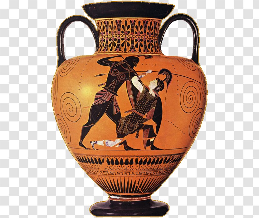 Achilles Agamemnon Trojan War Penthesilea Black-figure Pottery - Euphronios - Ceramic Transparent PNG